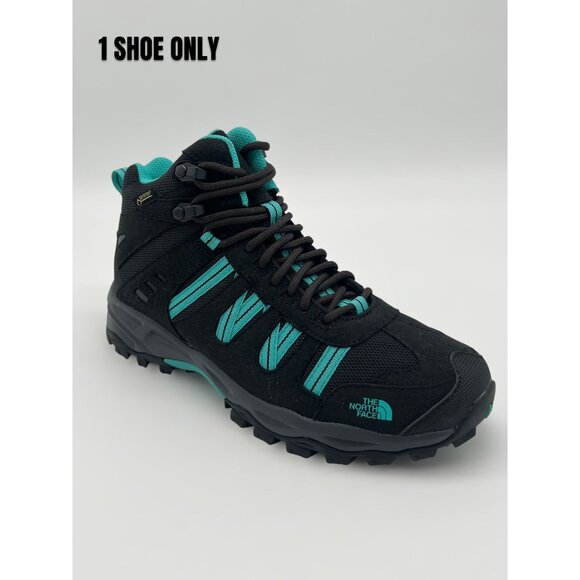 The North Face Womens Size 7 single Waterproof Hiking Boot Black/Turquoise Suede - Picture 1 of 8